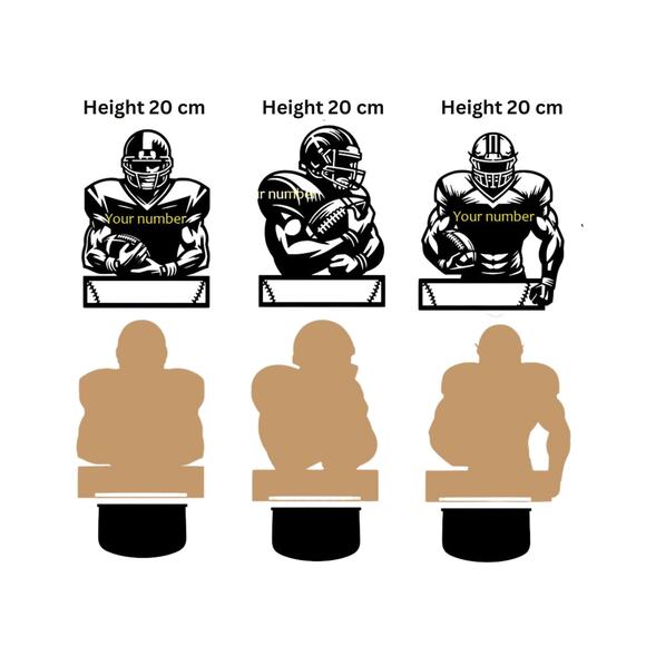 Personalized Football Sign Laser Engraved Gift Custom Plaque Sports Trophy - Picture 5 of 7